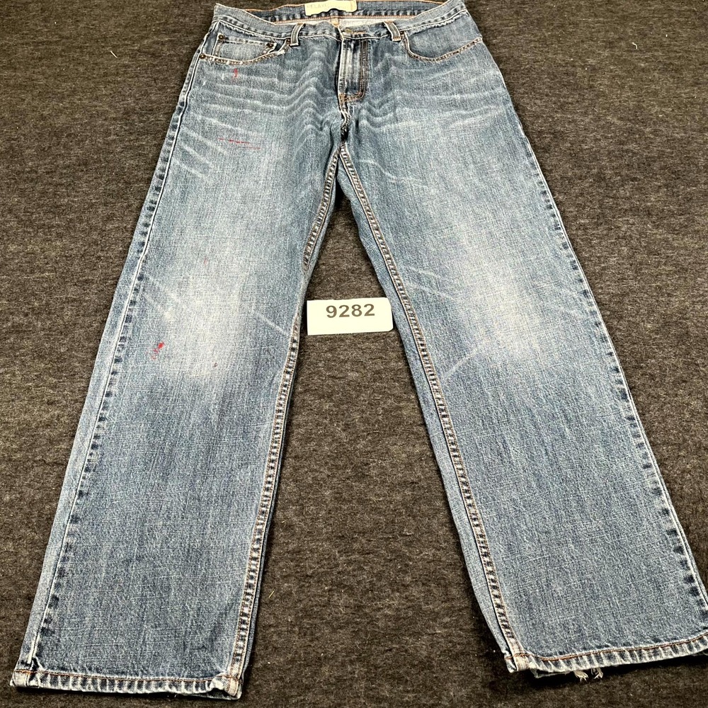 Levi's 559 Hong Kong Relaxed Straight Jeans Mens‎ 33x32 Blue Denim Cotton  FLAWS
